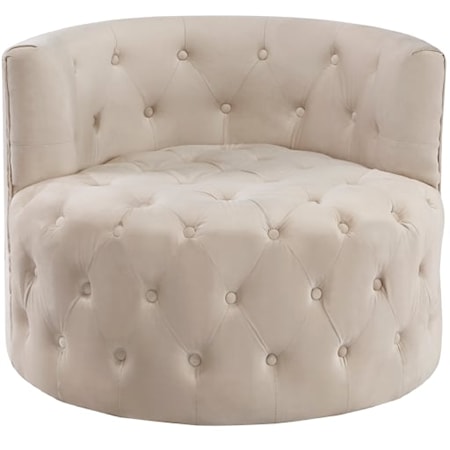 Glam and Chic Tufted Barrel Swivel Chair