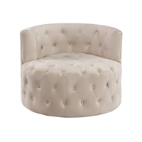 Glam and Chic Tufted Barrel Swivel Chair