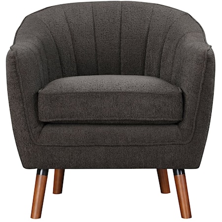 Mid-Century Modern Upholstered Accent Chair with Channel Tufted Back