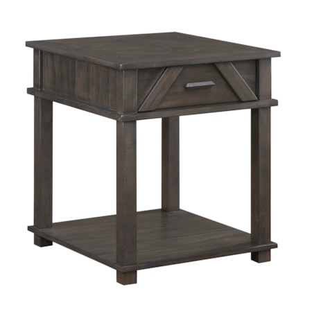 Single-Drawer End Table w/Lower Shelf