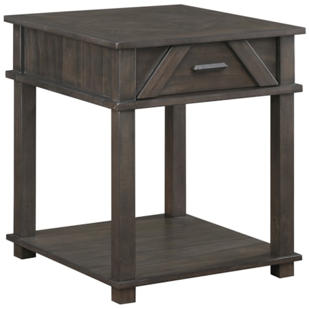 Single-Drawer End Table w/Lower Shelf