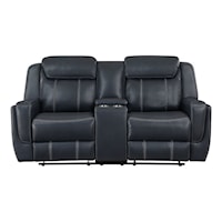 Contemporary Manual Reclining Loveseat with Center Console