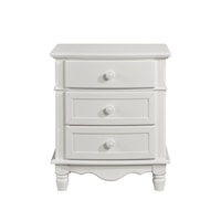 Transitional 3-Drawer Nightstand