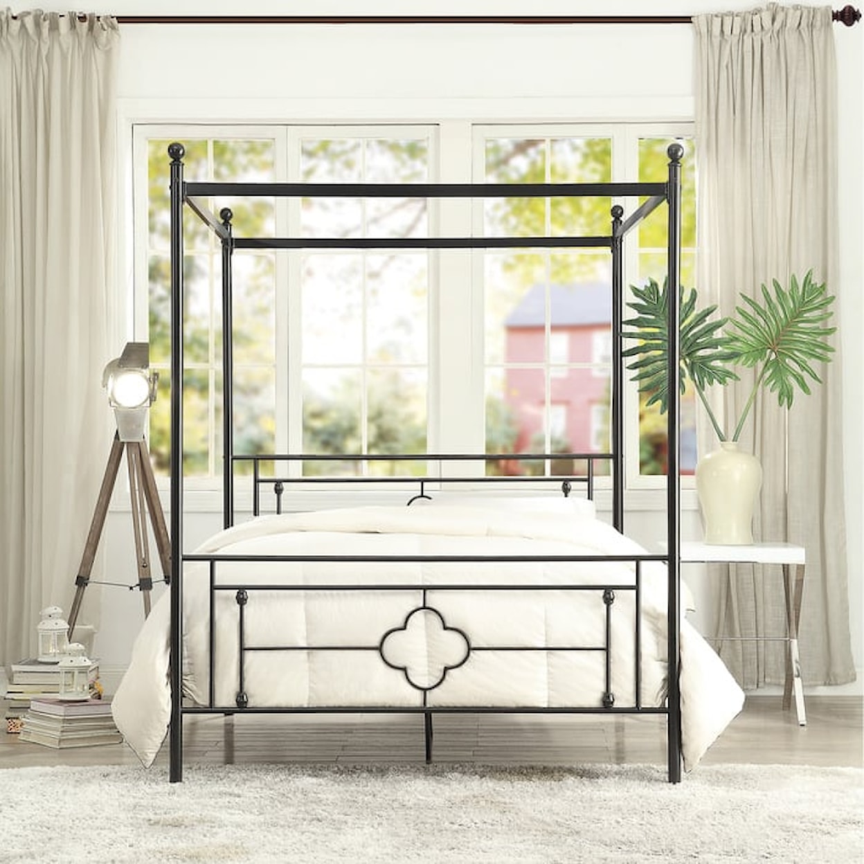 Homelegance Hosta Queen Platform Bed with Canopy