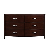 Transitional 6-Drawer Dresser with Ball Bearing Glides