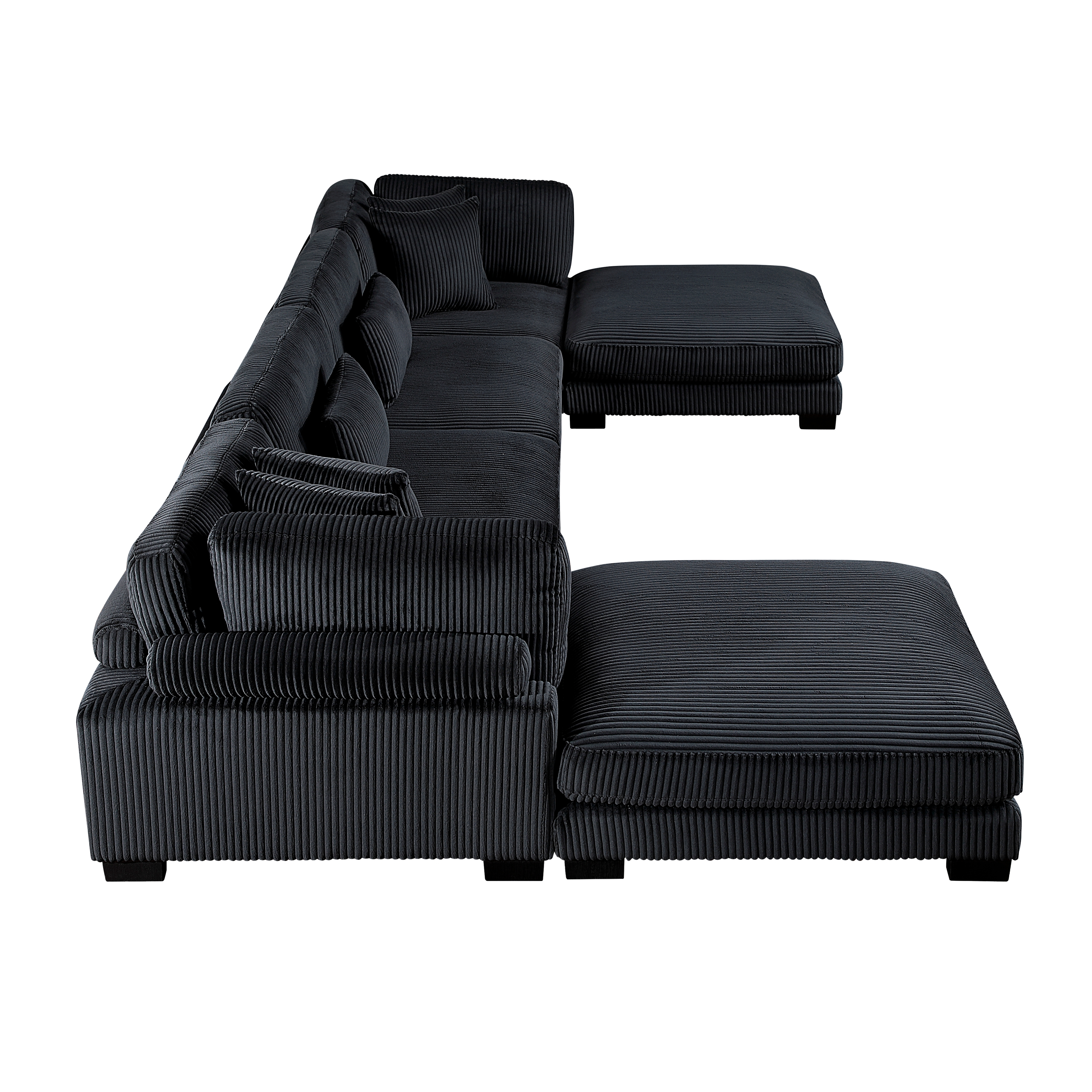 6-Piece Sectional Sofa with Two Ottomans