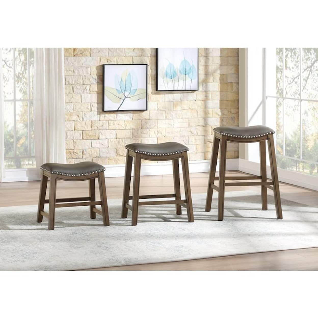 Homelegance Furniture Ordway 24 Counter Height Stool, Gray