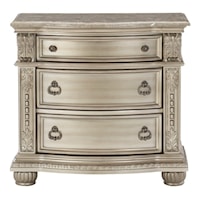 Glam Night Stand With 3 Drawers