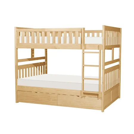 Full/Full Bunk Bed with Storage Boxes
