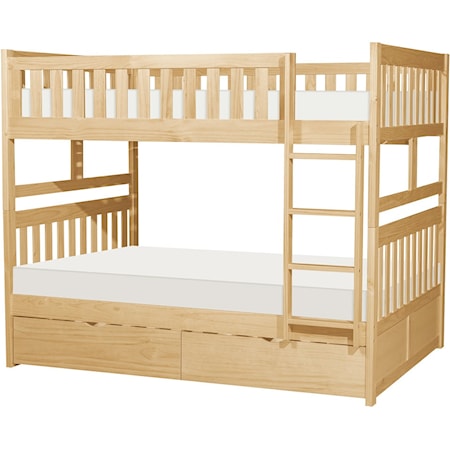 Full/Full Bunk Bed with Storage Boxes