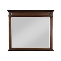 Transitional Square Mirror with Brown Finish