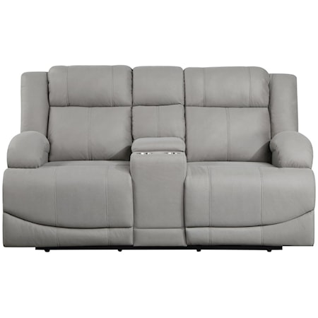 Casual Power Double Reclining Love Seat with Center Console