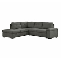 Transitional 2-Piece Sectional Sofa with Pull-out Bed