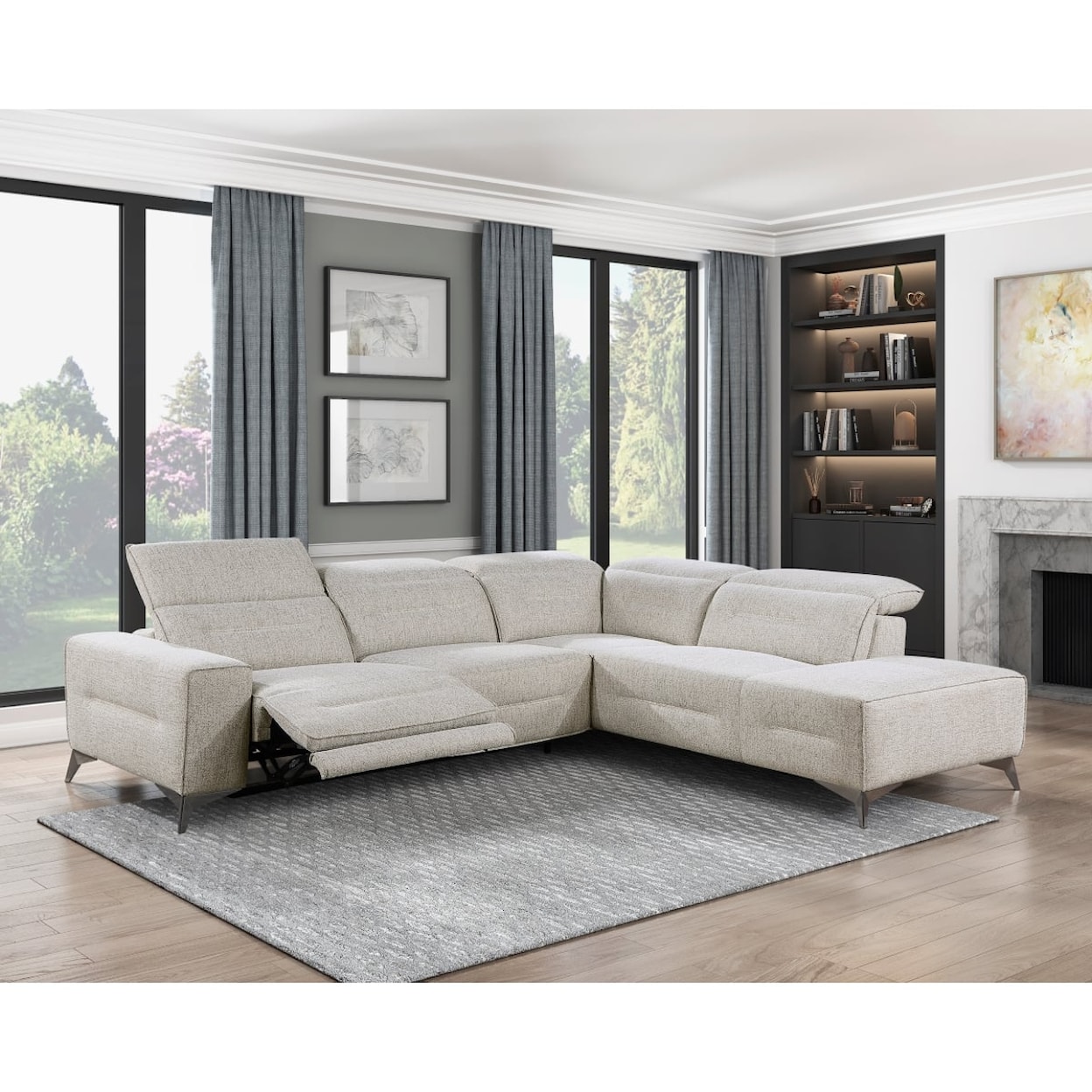 Homelegance Furniture Adahlia 2-Piece Power Reclining Sectional