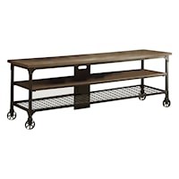 Industrial Rustic 65" TV Stand with Casters