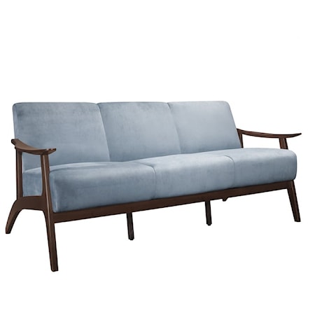 Mid-Century Modern Sofa with Wood Frame