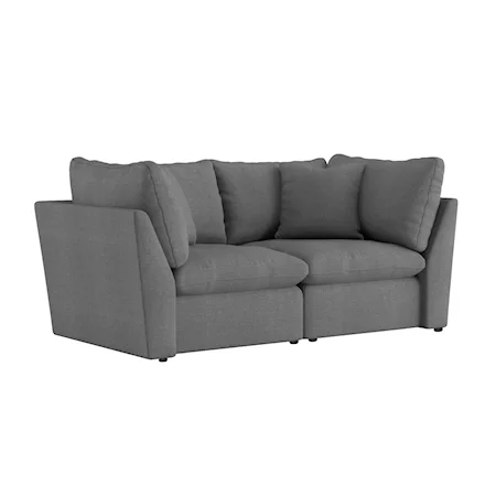 Casual Love Seat with 4 Throw Pillows