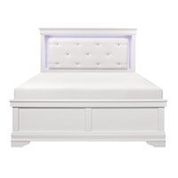 Glam Upholstered Full Bed with LED Lighting