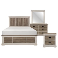 Contemporary 4-Piece Queen Bedroom Set with Panel Headboard