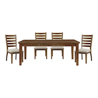 Traditional 5-Piece Dining Set with Side Chairs