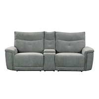 Casual Power Reclining Loveseat with Center Console