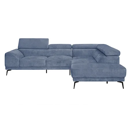 2-Piece Sectional with Adjustable Headrests and Right Chaise
