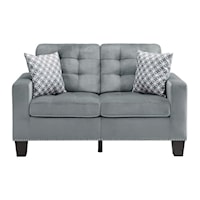 Traditional Loveseat with Nailhead Trim and Tufted Detailing