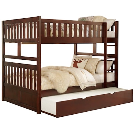 Full/Full Bunk Bed with Twin Trundle