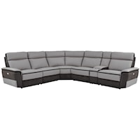 Transitional 6-Piece Modular Power Reclining Sectional