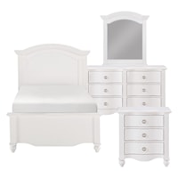 Transitional 4-Piece Twin Bedroom Set with Arched Headboard