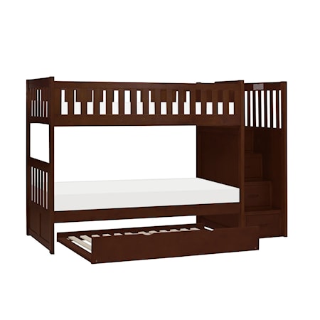 Twin/Twin Step Bunk Bed with Twin Trundle