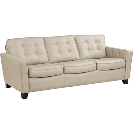 Contemporary Tufted Sofa with Tapered Legs