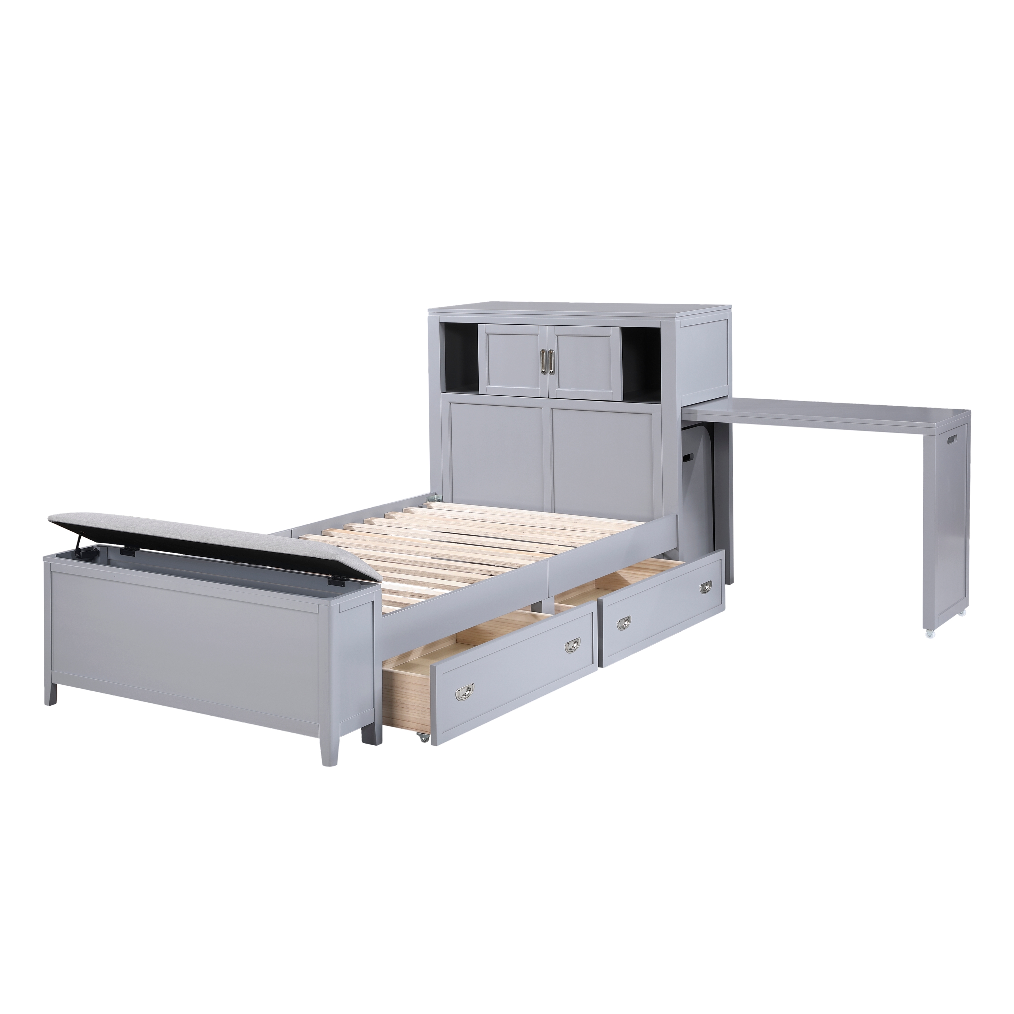 Homelegance Sloane Twin Bookcase Bed with Hidden Desk