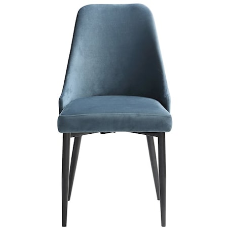 Transitional Side Chair with Metal Legs