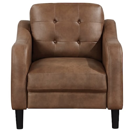 Casual Leather Chair with Exposed Legs