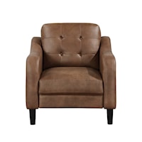 Casual Leather Chair with Exposed Legs