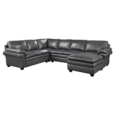 Transitional 4-Piece Sectional with Right Chaise