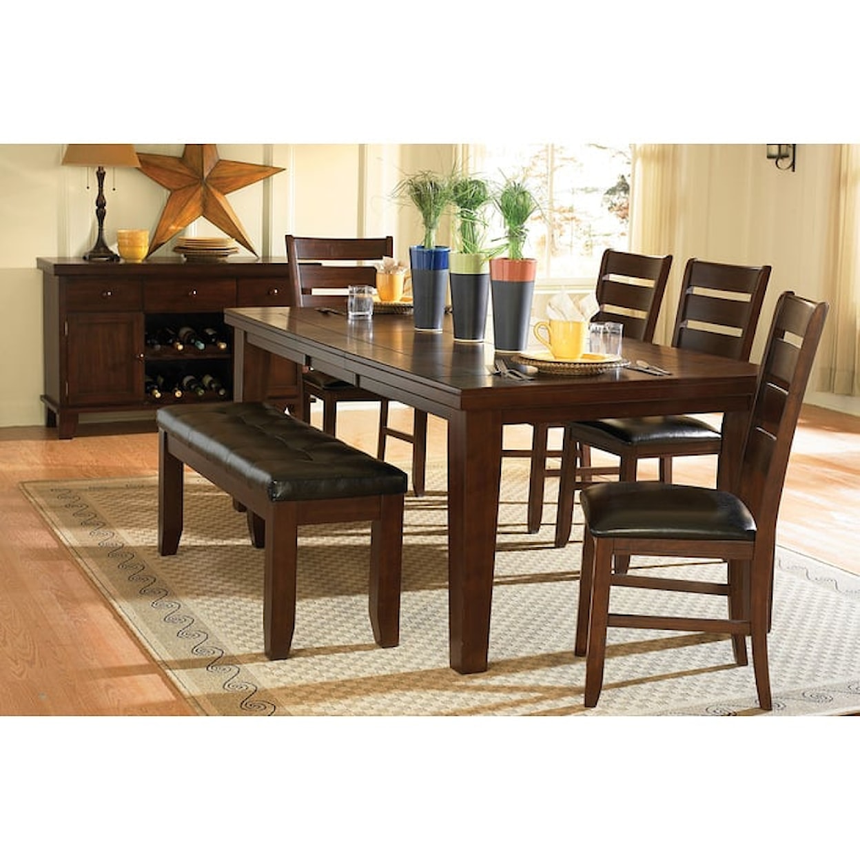 Homelegance Furniture Ameillia Dining Table, Dark Oak Finish