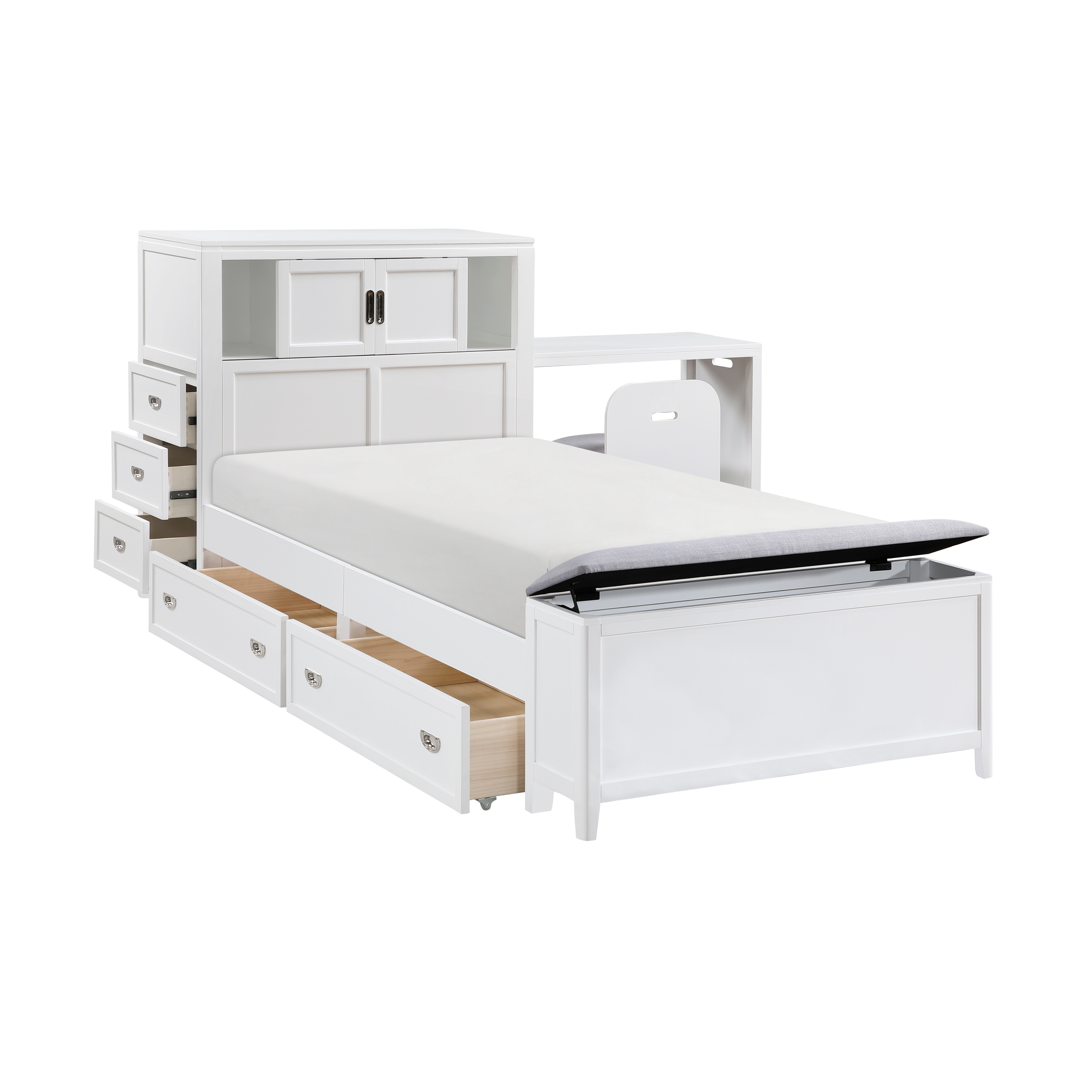Homelegance Sloane Twin Bookcase Bed with Hidden Desk