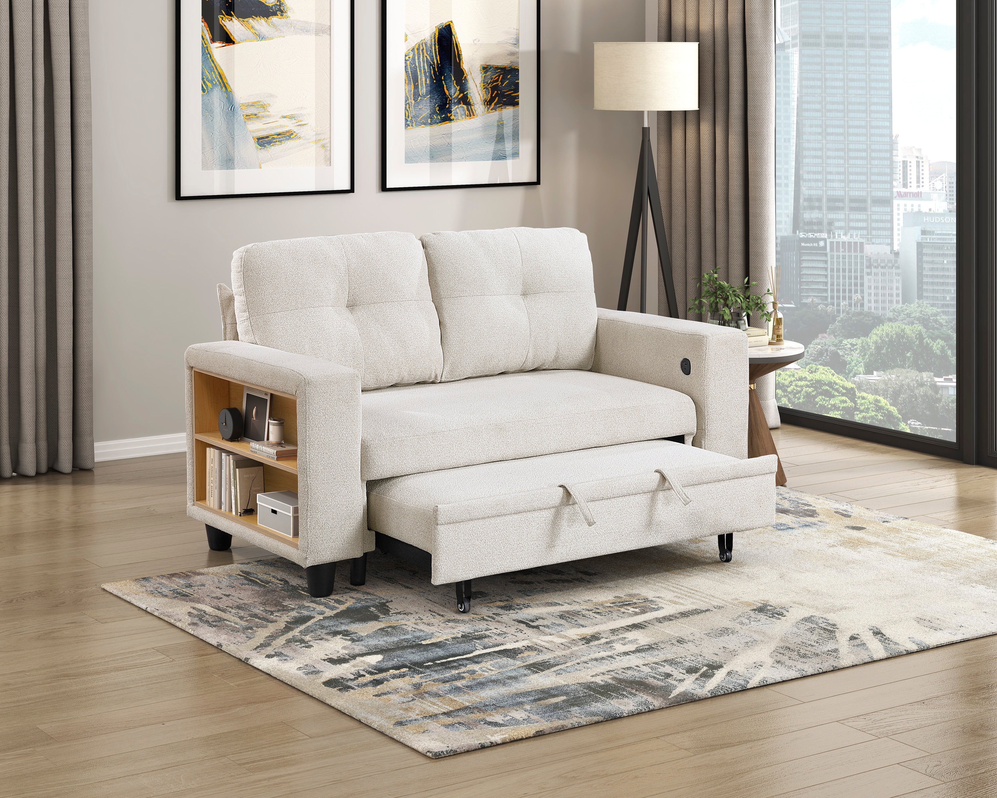 Homelegance Ansley Loveseat with Pull-Out Bed