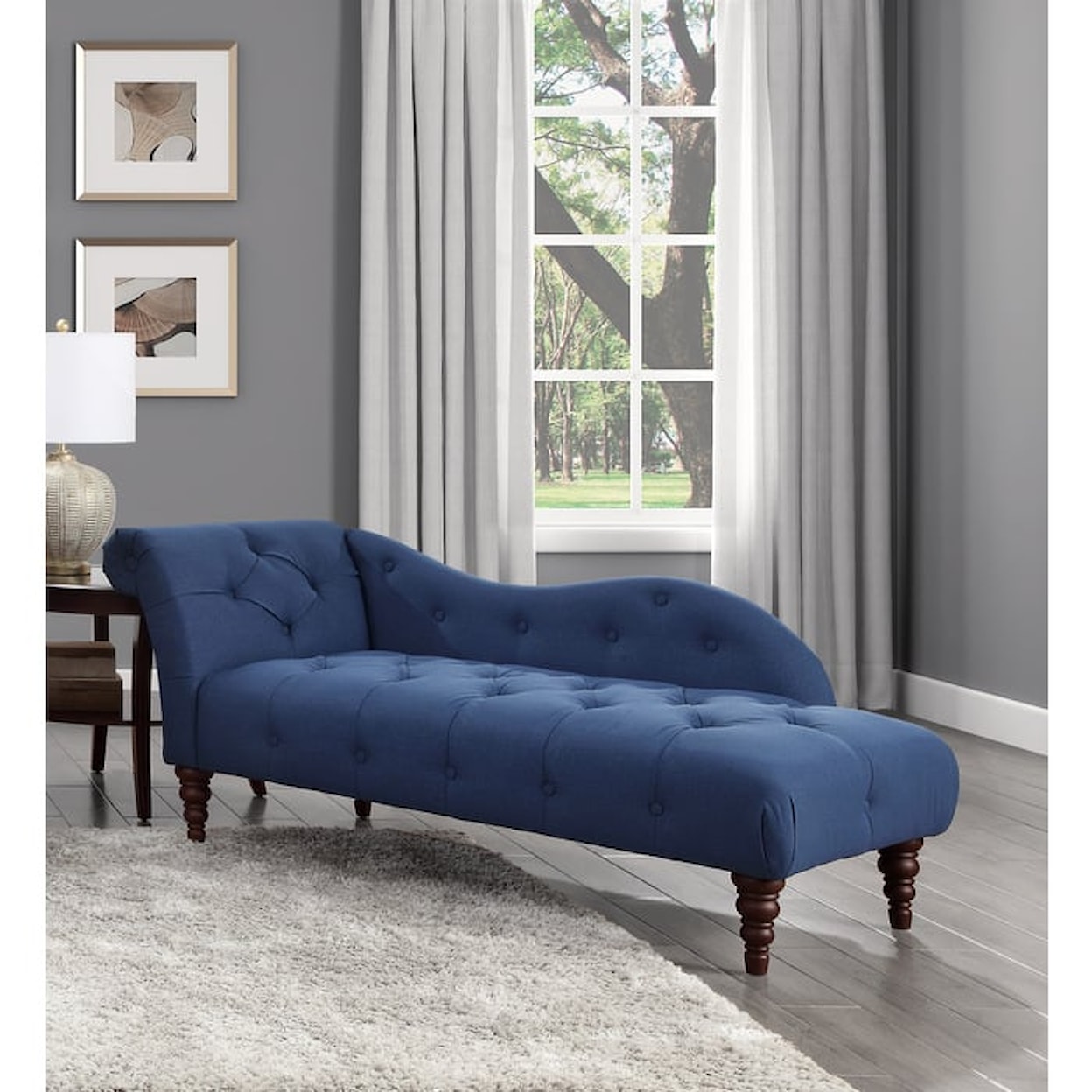 Homelegance Furniture Hill Blue Chaise