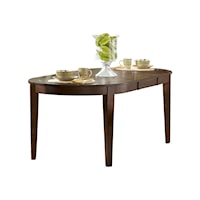 Contemporary Oval Dining Table with Butterfly Extension Leaf