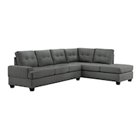 Transitional 2-Piece Reversible Sectional with Cup Holders