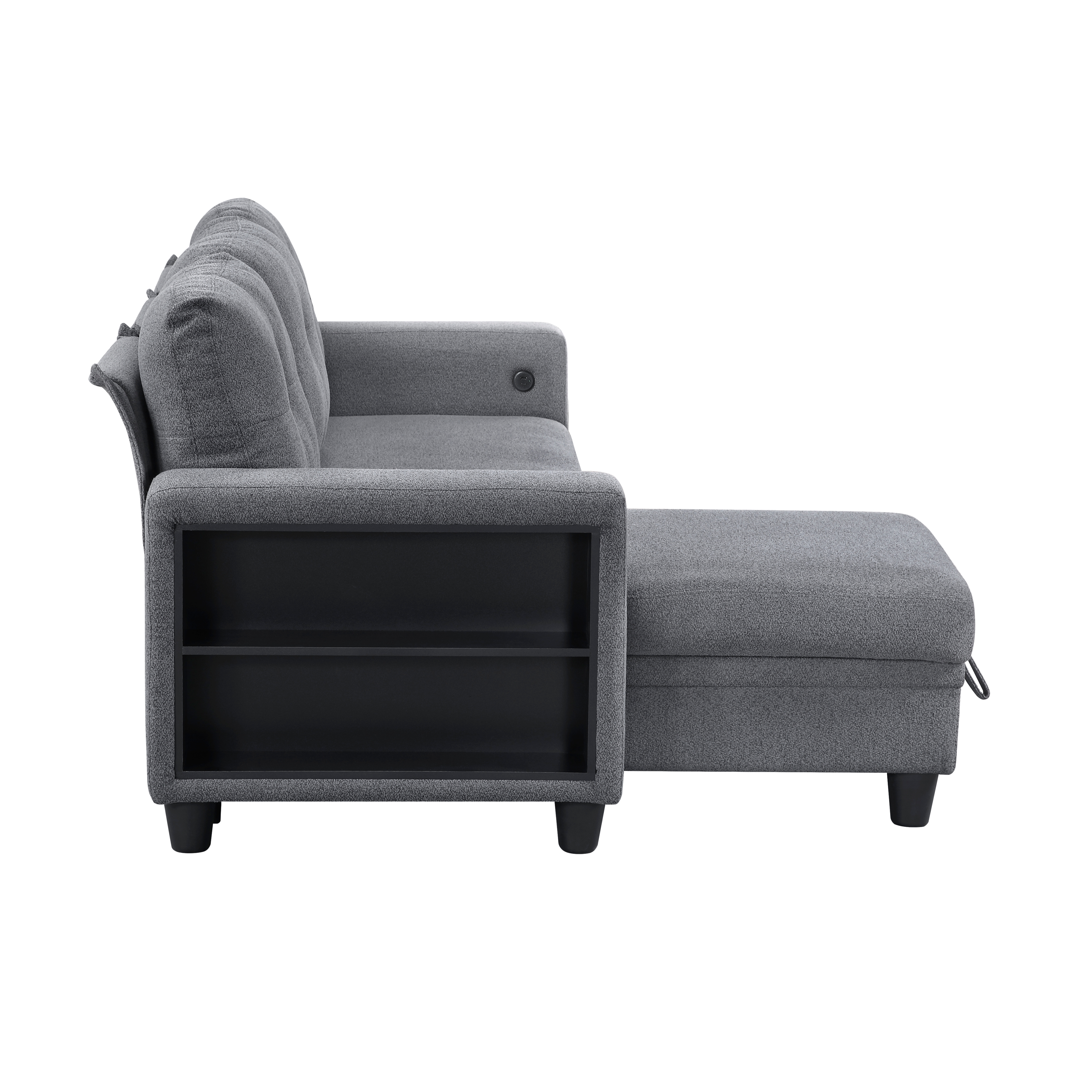 3-Piece Sectional Sofa with Pull-Out Bed