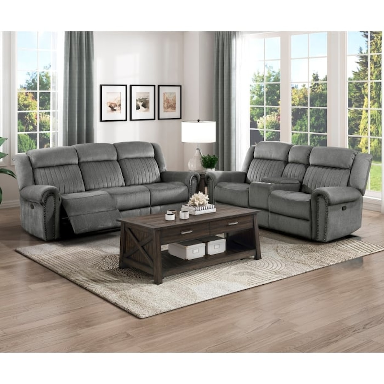 Homelegance Furniture Brennen Double Reclining Sofa