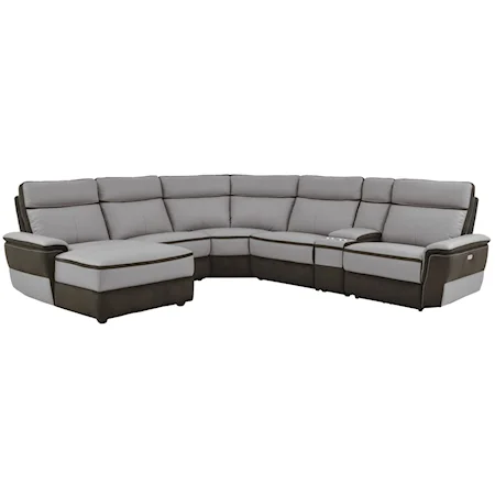 6-Piece Modular Power Reclining Sectional with Left Chaise