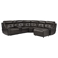 Contemporary 6-Piece Reclining Sectional Sofa with Right Side Chaise