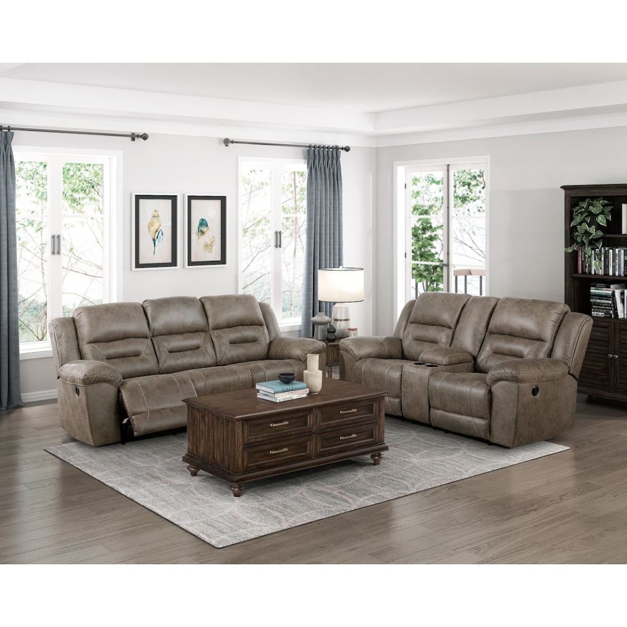 Homelegance Furniture Hazen Double Reclining Sofa