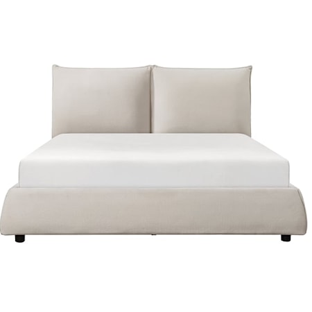 Contemporary Upholstered Eastern King Platform Bed