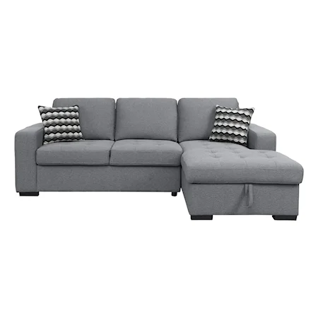 Transitional 2-Piece Sectional Sofa with Hidden Storage